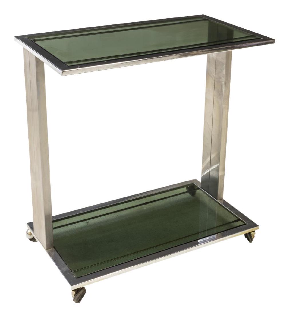 ITALIAN MODERN CHROMED & MIRRORED SERVICE CART (1 of 2)