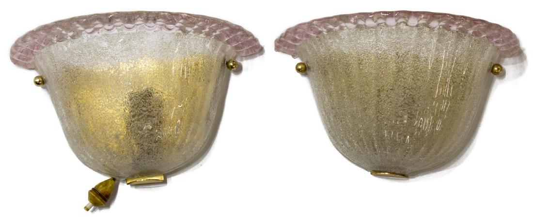 (PAIR) ITALIAN MURANO ART GLASS WALL SCONCES (1 of 2)
