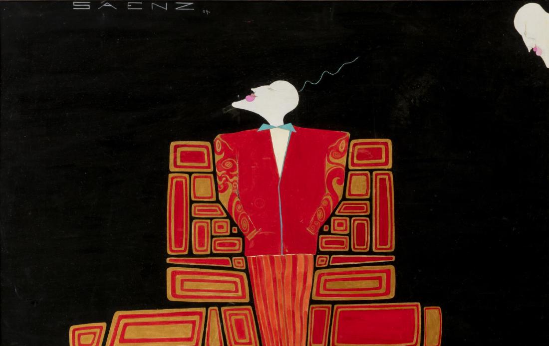 VILEM SAENZ (B.1967) FRAMED MODERNIST PAINTING (1 of 5)