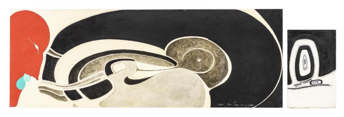 (2) VILEM SAENZ (B.1967) ABSTRACT MODERN PAINTINGS (1 of 6)