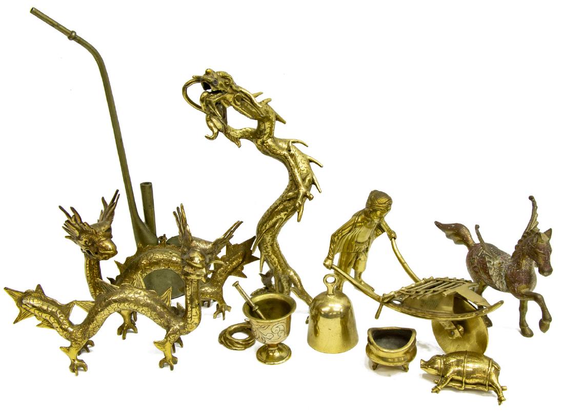 (10) COLLECTION OF BRASS FIGURAL DECORATIVE ITEMS (1 of 5)