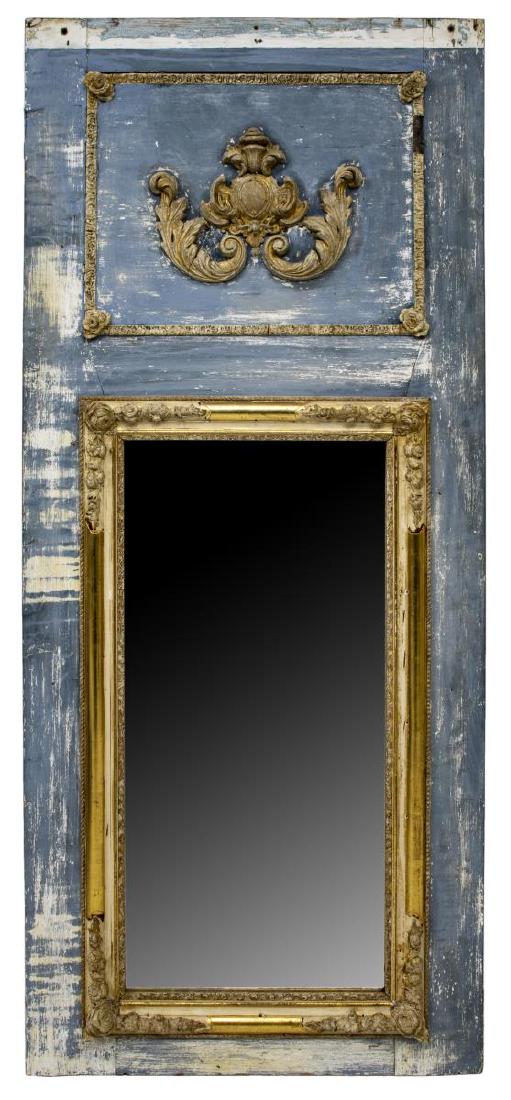 FRENCH PAINTED WOOD TRUMEAU WALL MIRROR (1 of 4)