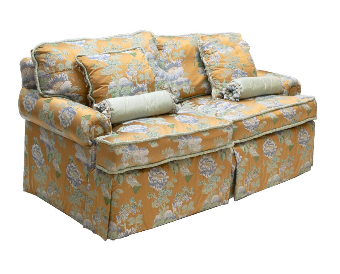 CONTEMPORARY TWO-SEAT FLORAL UPHOLSTERED SOFA (1 of 3)