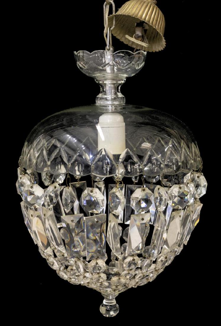FRENCH ONE-LIGHT CRYSTAL CHANDELIER, 20TH C. (1 of 2)
