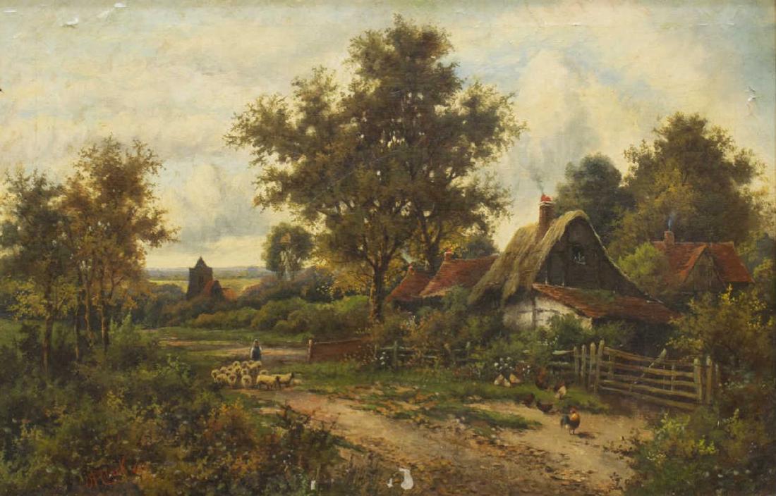 O.T. CLARK (BRITISH, 1850-1921) ENGLISH FARM SCENE (1 of 5)