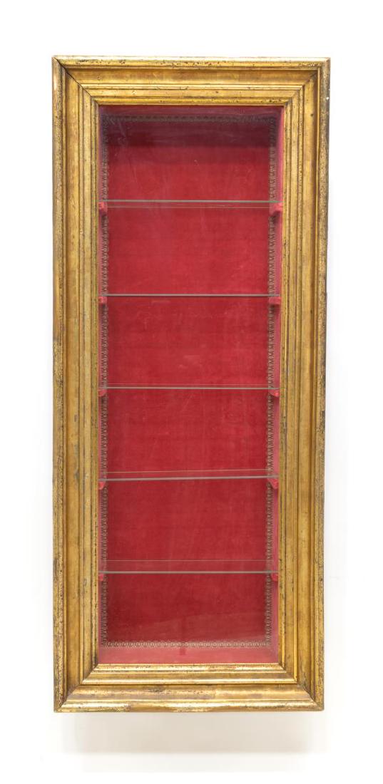 ITALIAN GILTWOOD SHADOWBOX WALL VITRINE, 20TH C. (1 of 3)