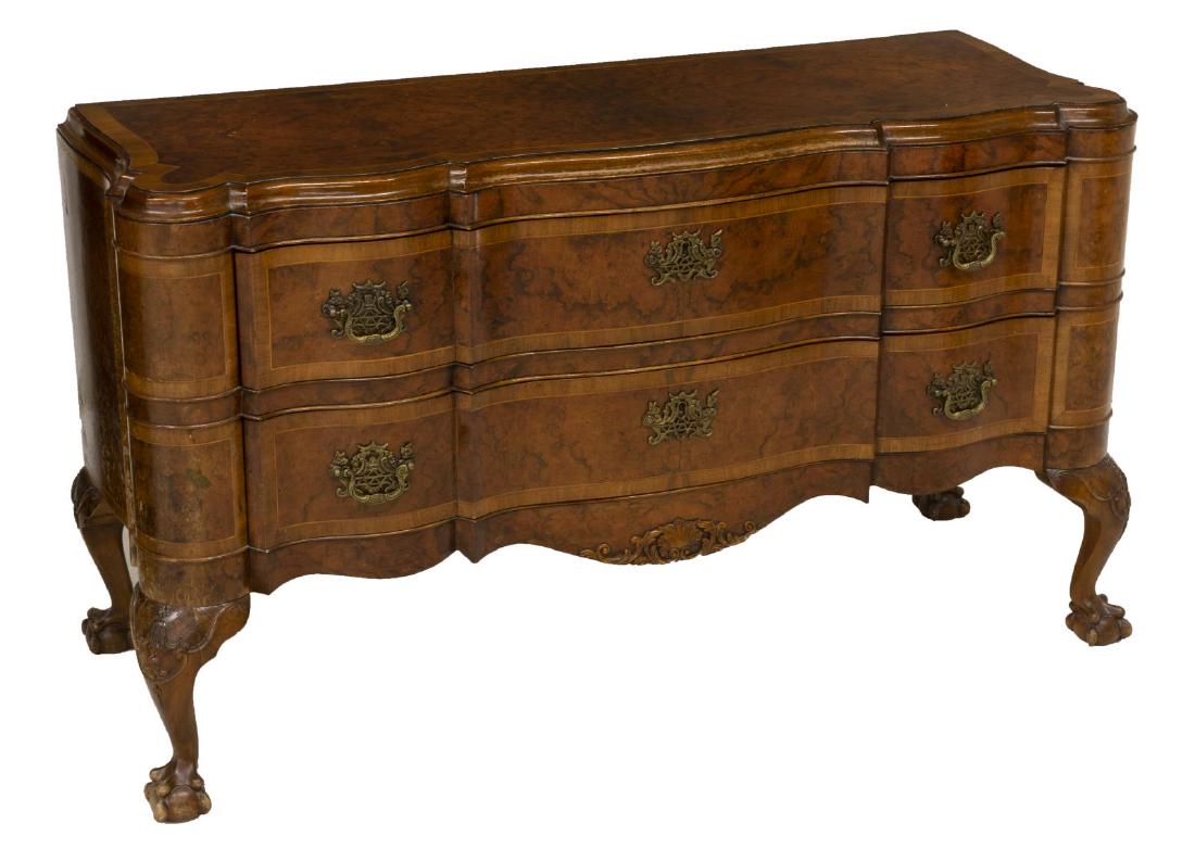 CONTINENTAL BURLED WALNUT TWO-DRAWER COMMODE (1 of 5)