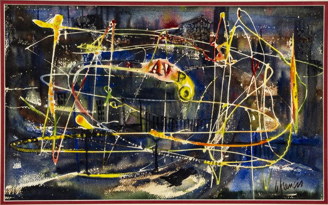 BILL FRANCIS (D.2000) ABSTRACT WATERCOLOR PAINTING (1 of 6)