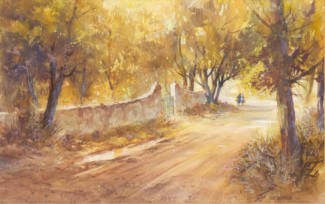 ADRIAN HANSEN (B.1929) WATERCOLOR PAINTING (1 of 4)
