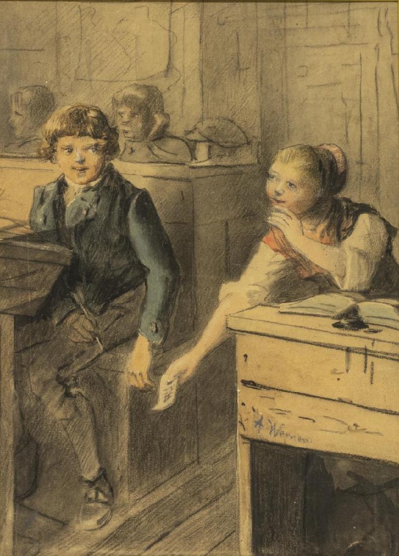 ANTON VON WERNER (D.1915) CHARCOAL DRAWING (1 of 5)