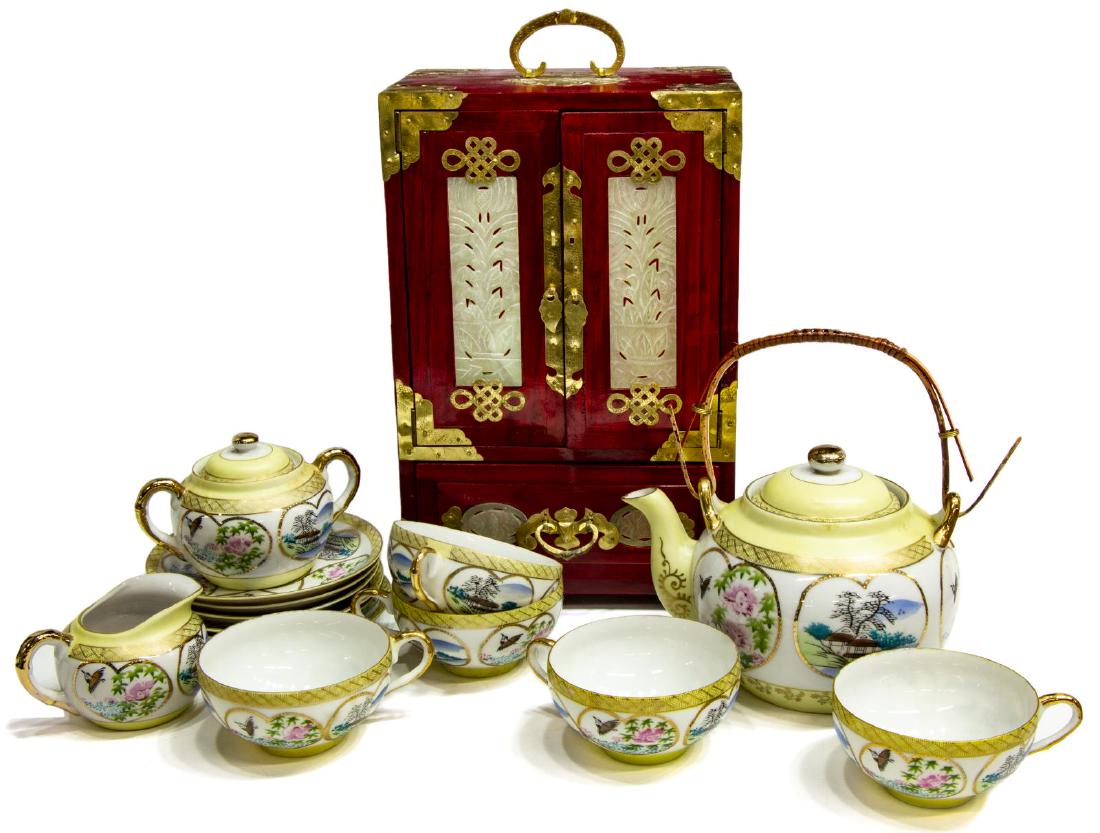 (15) CHINESE TEA SERVICE AND JEWELRY BOX (1 of 6)