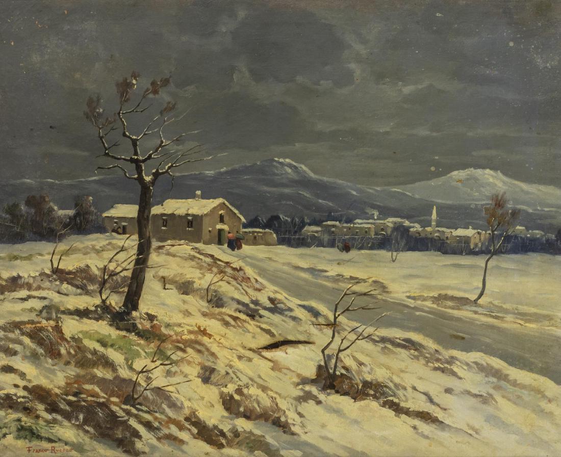 FRANCO RUOCCO WINTER LANDSCAPE OIL PAINTING (1 of 6)