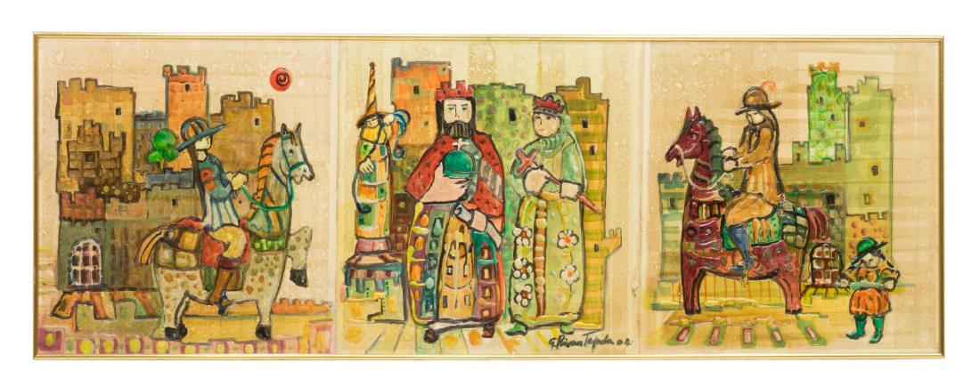 G. RIVERO TEJEDA FOLK ART ENAMEL PAINTING ON WOOD (1 of 6)