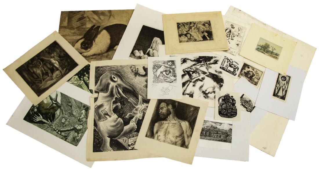 (LOT) COLLECTION OF UNFRAMED ART PRINTS, ETCHINGS (1 of 7)