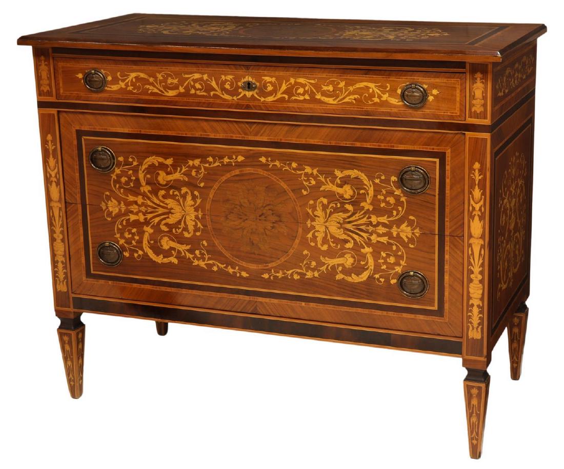 ITALIAN MAGGIOLINI STYLE MARQUETRY COMMODE (1 of 4)