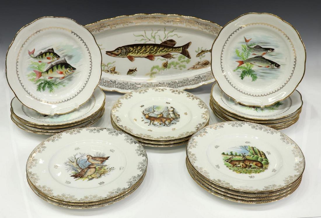 (22) FRENCH PORCELAIN FISH & GAME DINNER SERVICE (1 of 7)