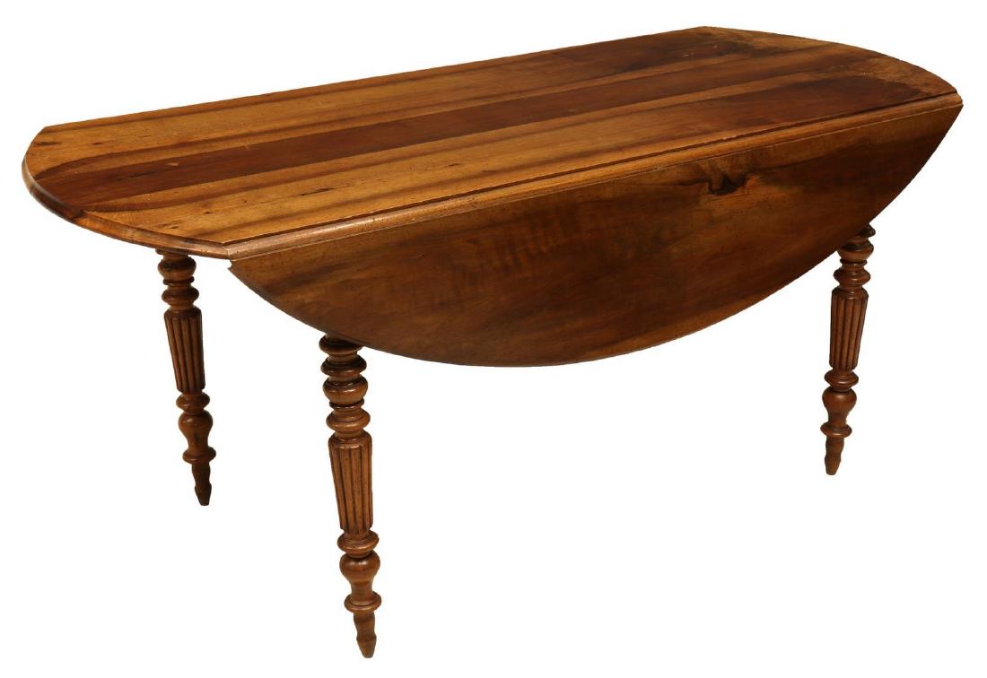 ANTIQUE FRENCH WALNUT DROPSIDE DINING TABLE (1 of 4)