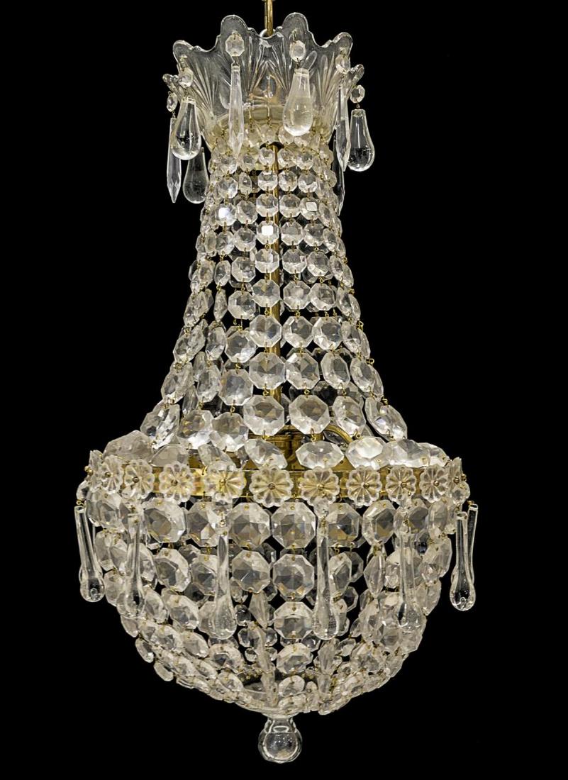 ITALIAN CRYSTAL THREE-LIGHT CHANDELIER (1 of 2)