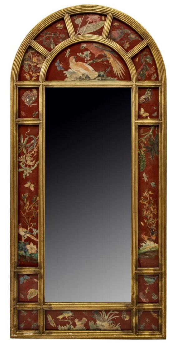 LARGE CHINOISERIE DESIGN BEVELED WALL MIRROR (1 of 6)