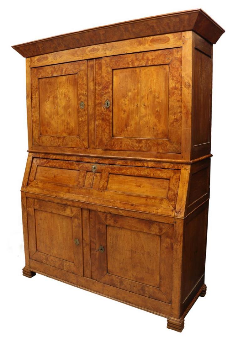 LOUIS PHILIPPE PERIOD BURLED ELM BULTER'S CABINET (1 of 4)