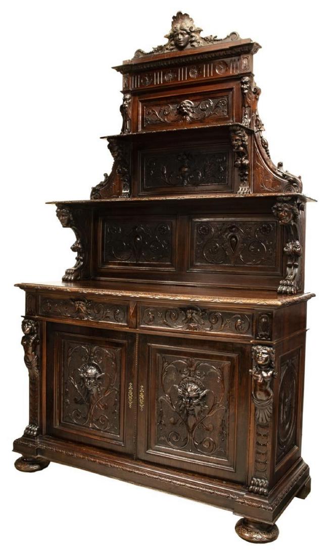 ITALIAN RENAISSANCE REVIVAL CARVED SIDEBOARD (1 of 7)