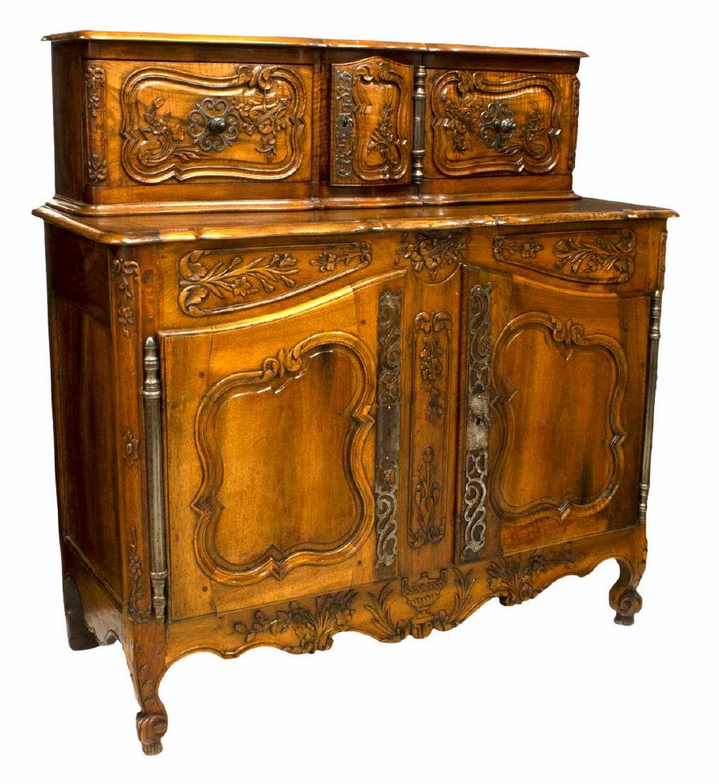 FRENCH LOUIS XV STYLE WALNUT SIDEBOARD, 19TH C. (1 of 4)
