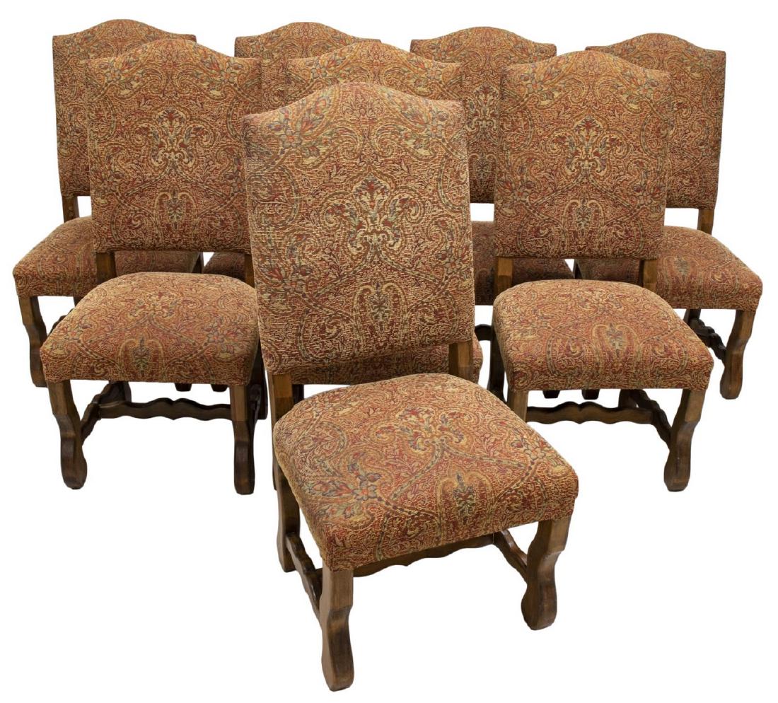 (8) HIGBACK UPHOLSTERED & WOOD DINING CHAIRS (1 of 2)
