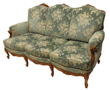 French Louis Xv Style Fruitwood Upholstered Sofa