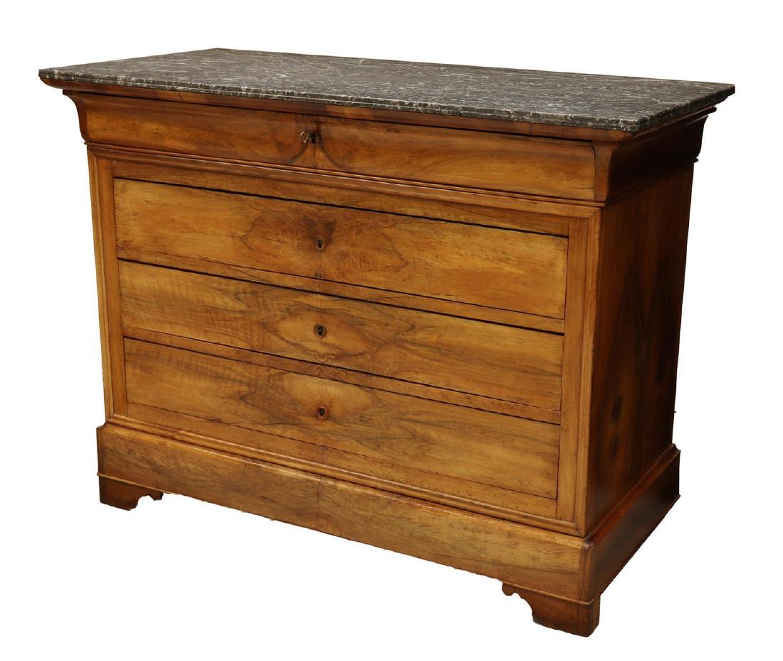 FRENCH LOUIS PHILIPPE PERIOD MARBLE-TOP COMMODE (1 of 5)