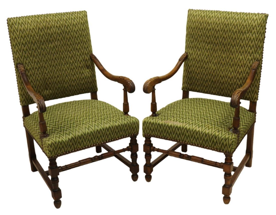 (2) FRENCH LOUIS XVIII HIGHBACK FAUTEUIL ARMCHAIRS (1 of 2)