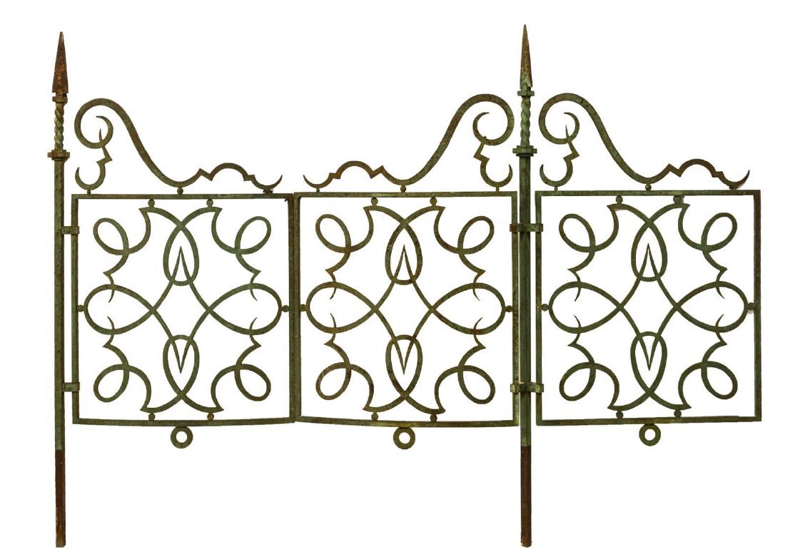 (PAIR) FRENCH SCOLLING WROUGHT IRON GATE (1 of 2)