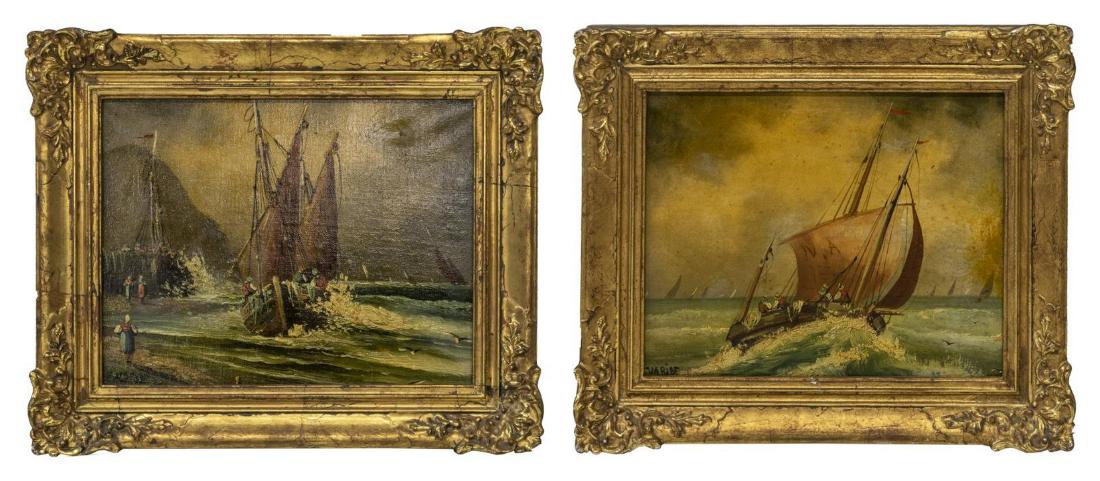 (2) FRAMED NAUTICAL OIL PAINTINGS, SIGNED VARIN (1 of 4)