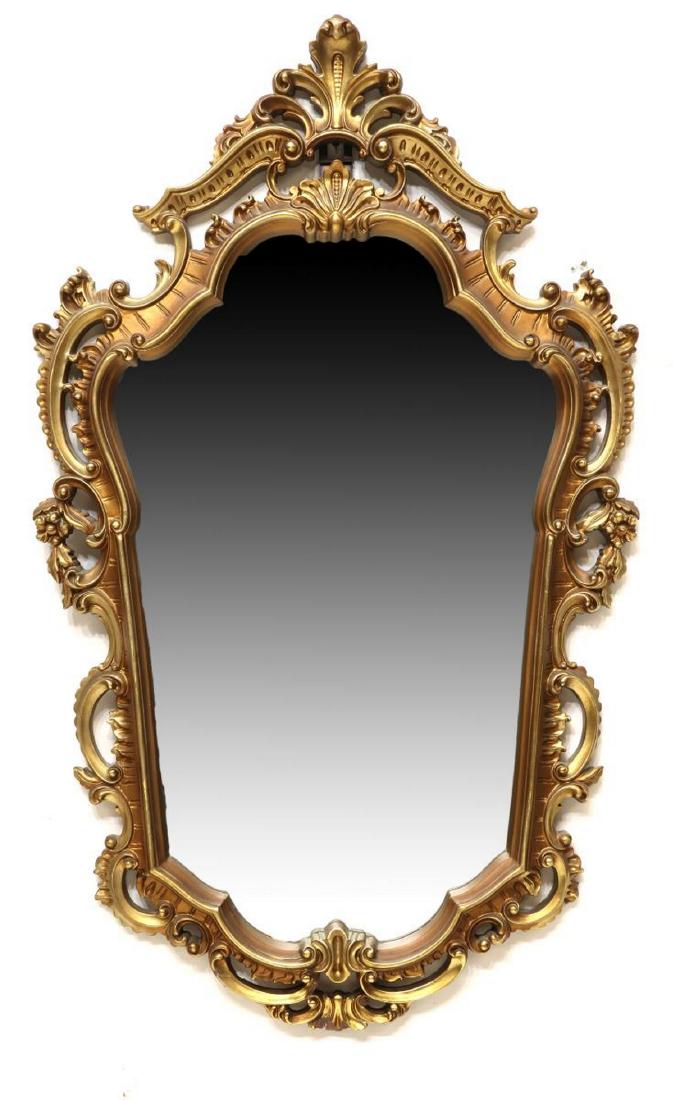 FRENCH LOUIS XV STYLE GILTWOOD WALL MIRROR (1 of 3)