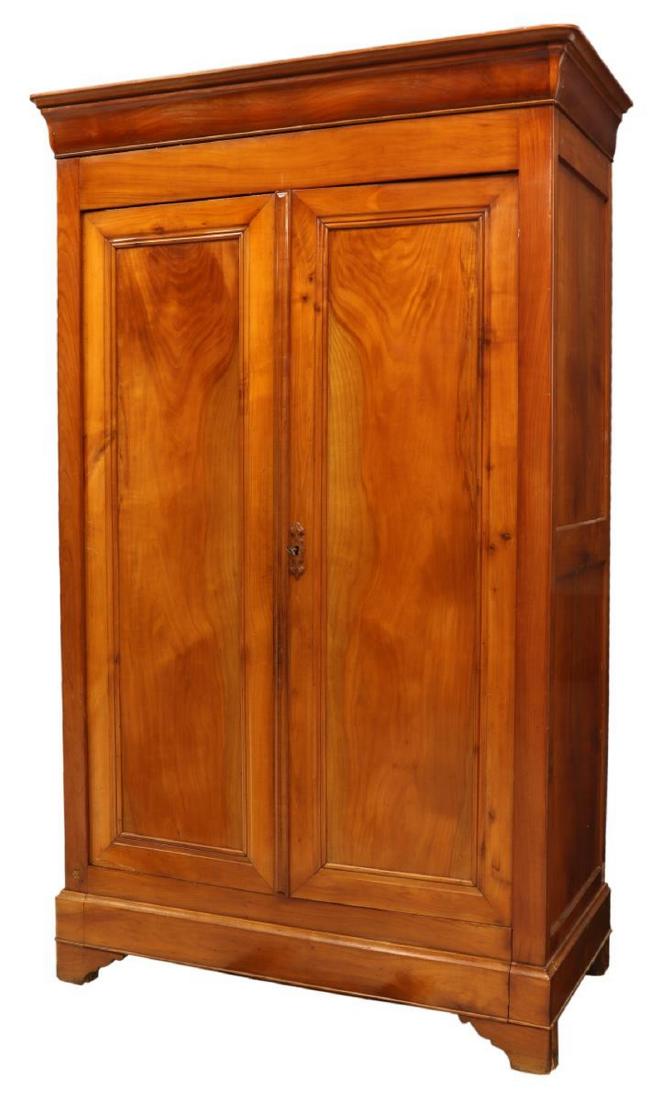 FRENCH LOUIS PHILIPPE FRUITWOOD TWO DOOR ARMOIRE (1 of 4)
