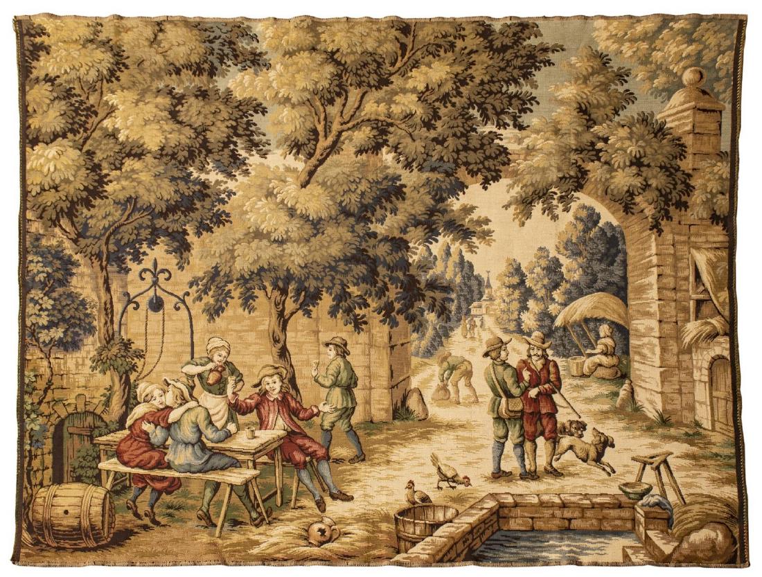 FRENCH JULES PANSU 'LE BUVEURS' WALL TAPESTRY (1 of 3)