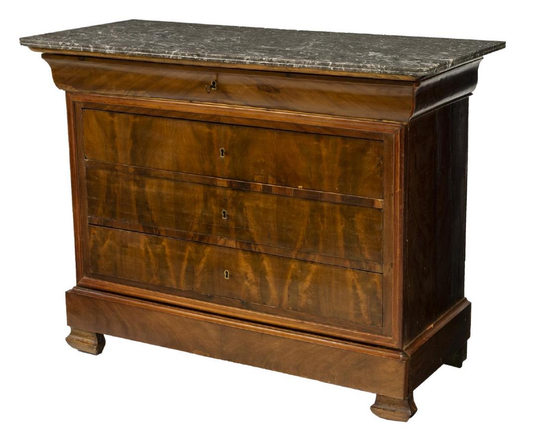 FRENCH LOUIS PHILIPPE PERIOD MARBLE-TOP COMMODE (1 of 5)