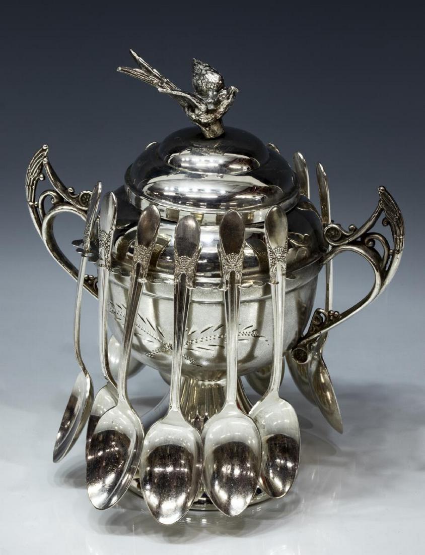 VICTORIAN J. ROGERS SILVERPLATE SPOONER SUGAR BOWL