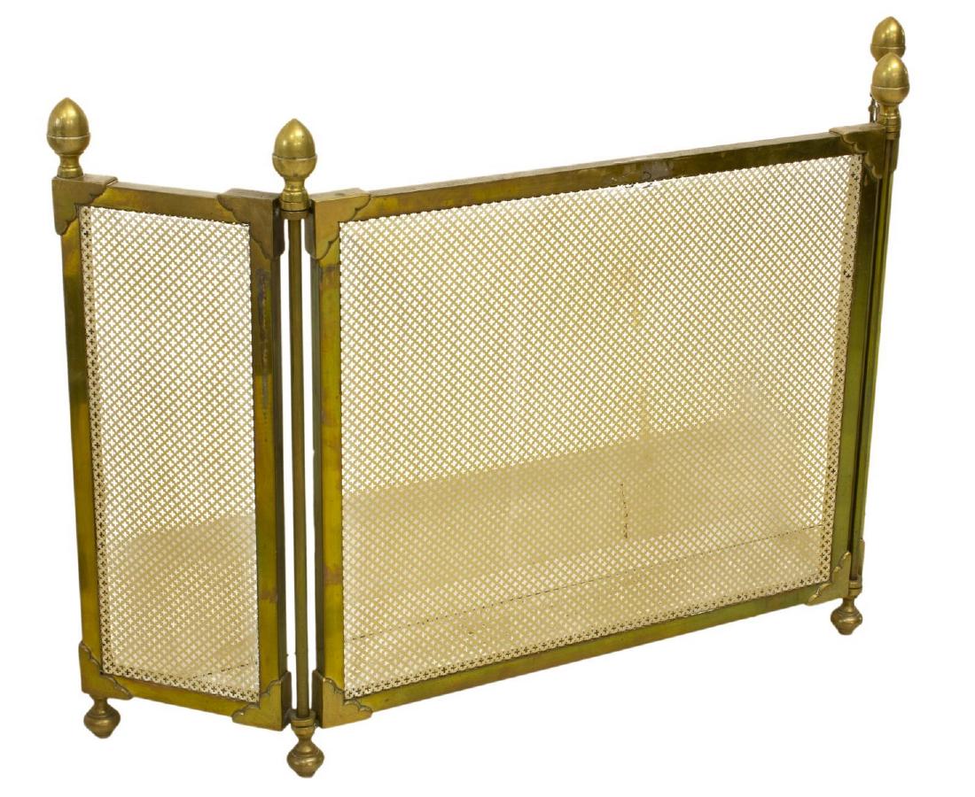 FRENCH GILT METAL QUATREFOIL OPENWORK FIRESCREEN (1 of 2)