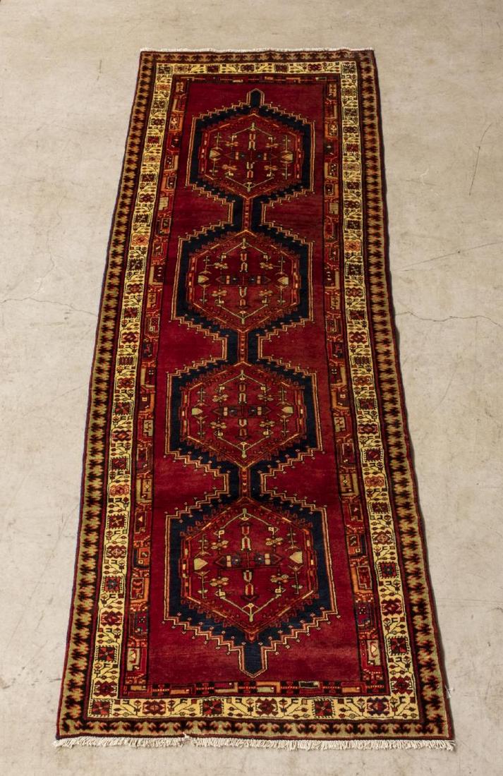 HAND-TIED PERSIAN MESHKIN RUNNER, 10'3" X 3'6": Hand-tied Persian Meshkin runner rug, approx 10'3"l, 3'6"w Start Price: $150.00