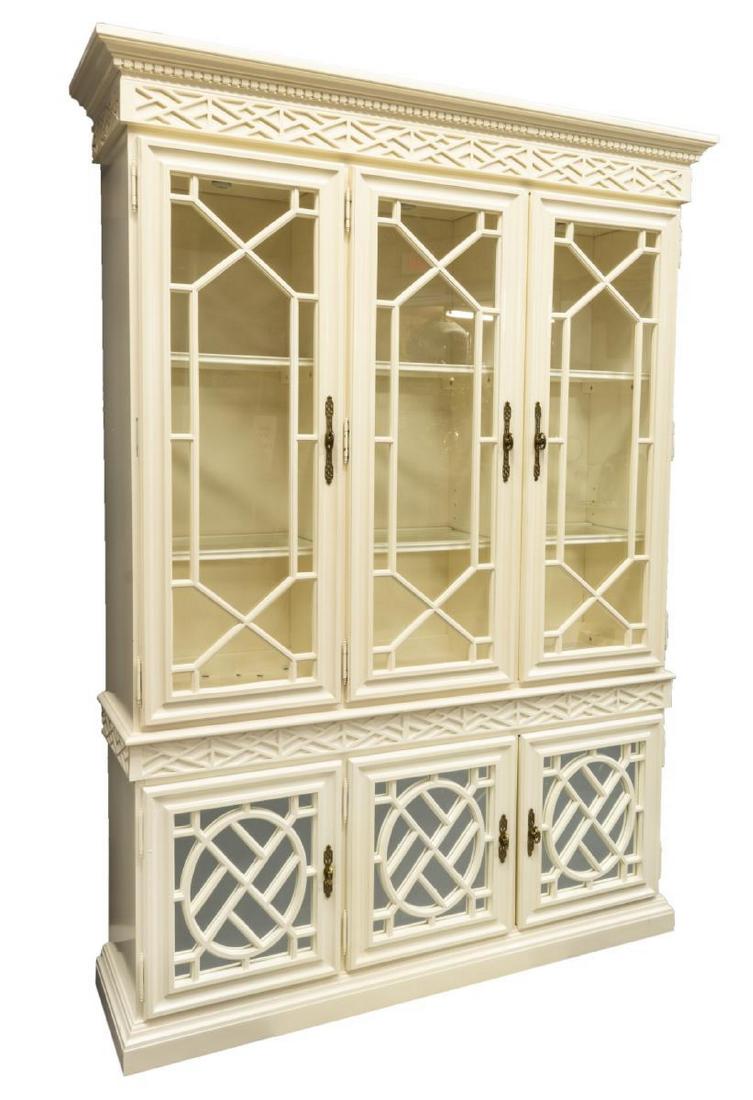 VINTAGE WHITE PAINTED & MIRRORED DISPLAY