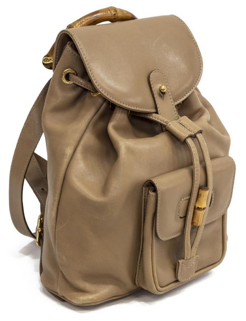 GUCCI 'BAMBOO PM' HANDLED LEATHER BACKPACK (1 of 4)