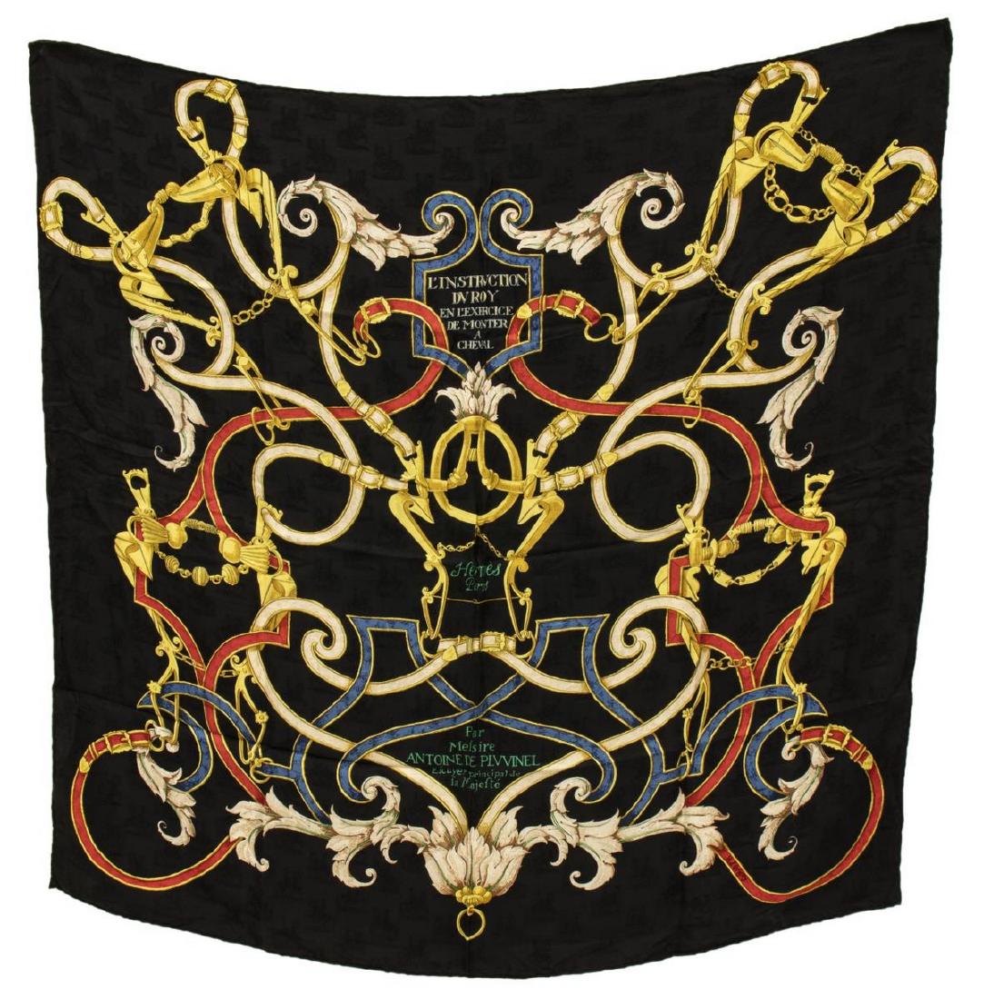 HERMES SILK JACQUARD SCARF, 'L'INSTRUCTION DU ROY' (1 of 3)
