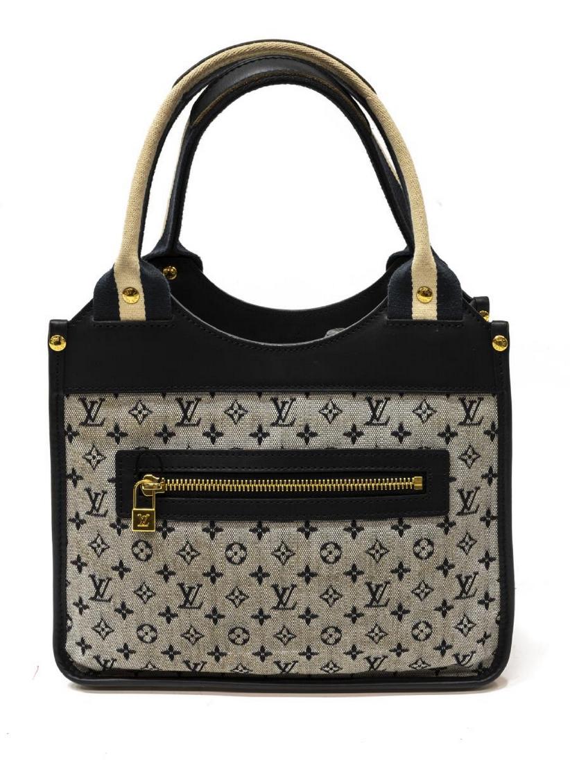 LOUIS VUITTON 'KATHLEEN' MINI LIN CANVAS HANDBAG (1 of 4)