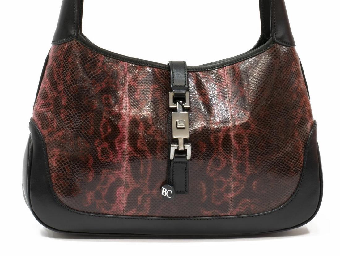 GUCCI 'JACKIE' LIZARD IMPRINT LEATHER SHOULDER BAG (1 of 5)