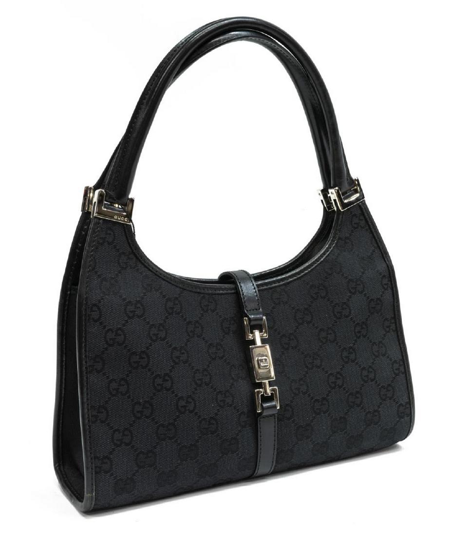 GUCCI 'JACKIE' MONOGRAM CANVAS & LEATHER HANDBAG (1 of 4)