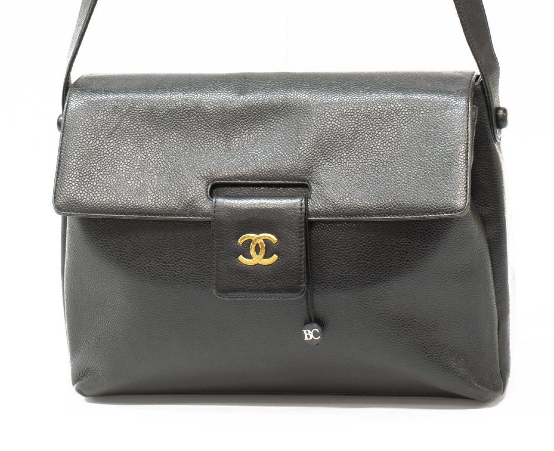 CHANEL FRONT-FLAP CAVIAR LEATHER SHOULDER TOTE (1 of 5)