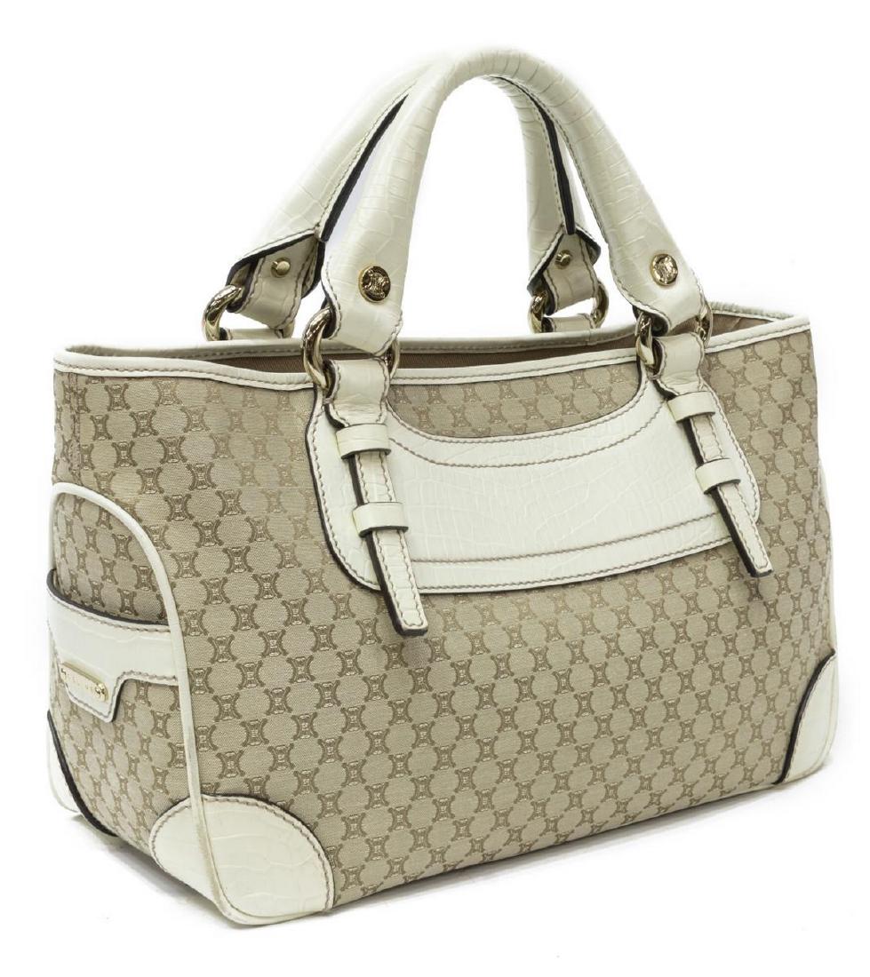 CELINE 'BOOGIE BAG' BEIGE MACADAM CANVAS HANDBAG (1 of 4)