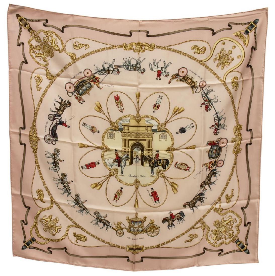 HERMES SILK TWILL SCARF, 'THE ROYAL MEWS' (1 of 3)
