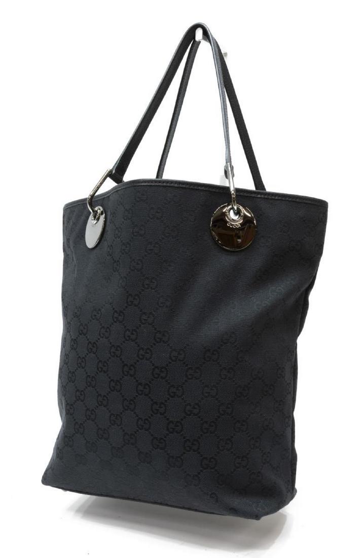GUCCI 'ECLIPSE' BLACK MONOGRAM CANVAS TOTE BAG (1 of 4)