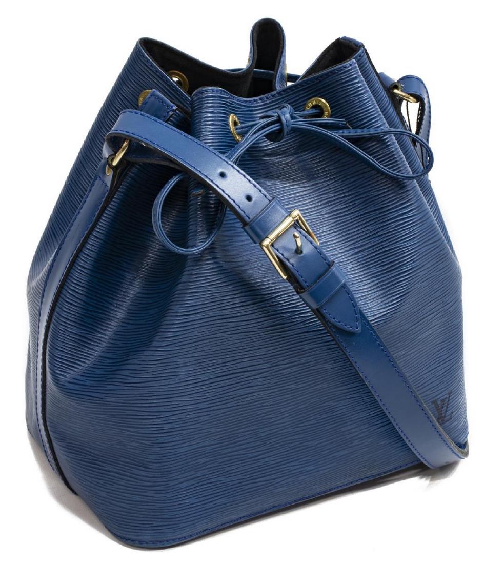 LOUIS VUITTON 'NOE PM' BLUE EPI LEATHER BUCKET BAG (1 of 4)